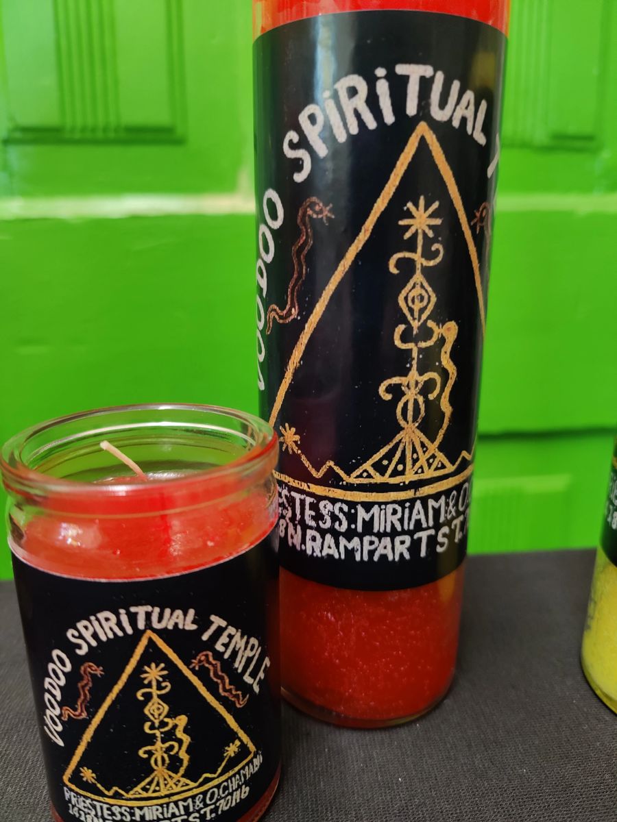 Voodoo Spiritual Temple Veve Logo Candle Red